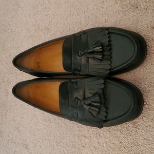Salvatore Ferragamo Kilt Tassel Black Loafers